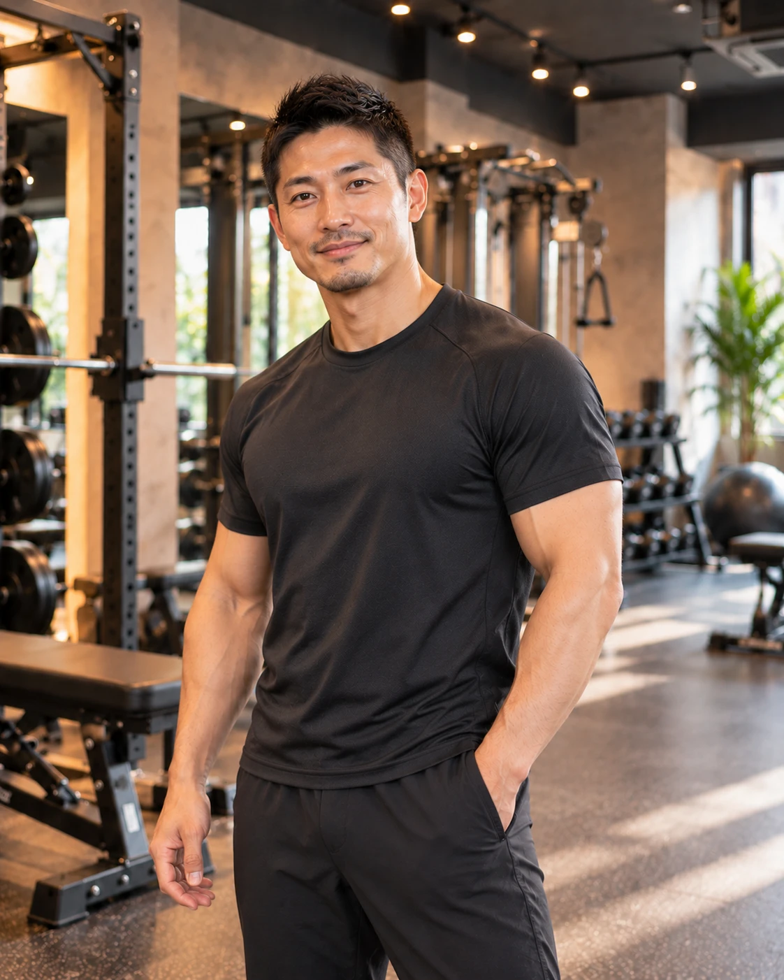 筋力アップを担当する男性トレーナー